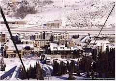 Blick auf Vail mit unserer Mietwohnung im Hintergrund