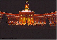 Rathaus in Denver mit ppigster Weihnachtsbeleuchtung