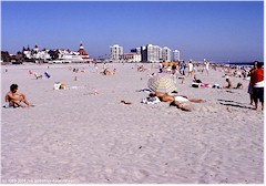 Sandstrand auf Coronado Island bei San Diego, CA