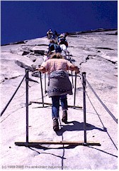 Steiler Aufstieg auf den Half Dome im Yosemite NP