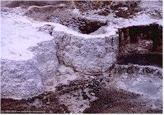 Detail einer Sinter-Terrasse bei Mammoth Hot Springs im Yellowstone NP