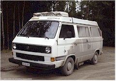 Unser VW Bus bei der Ankunft auf dem Campingplatz Mighty Moe