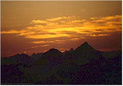Sonnenuntergang ber dem Alaska Range