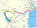 [ karte hakone: wanderung, schiff, bus, zug ]