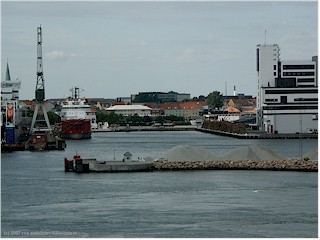blick zurck auf den hafen von frederikshavn, DK