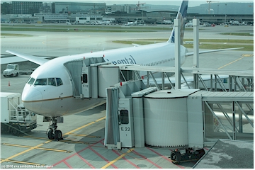 boeing 767 der continental airlines auf dem flughafen zrich-kloten