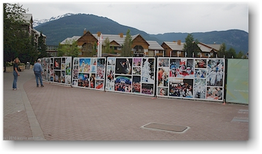 poster der olympischen winterspiele auf dem dorfplatz in whistler, CAN