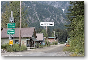 eingang zu hyder, alaska, USA