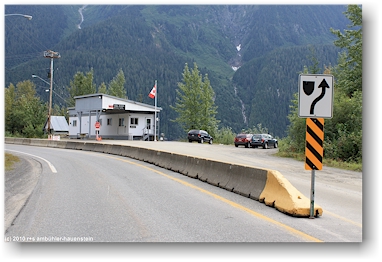 grenzbergang zwischen steward, kanada und hyder, alaska, USA