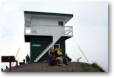 mathias, susanne und daniel beim feuerschauer-turm auf dem idaho peak, CAN