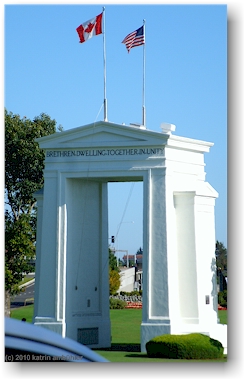 peace arch state park an der grenze zwischen kanada und den USA