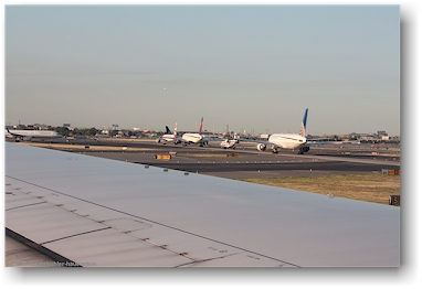 flugzeugstau auf newark bei new york, USA