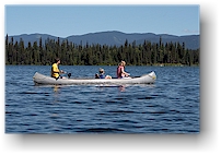 daniel, mathias und katrin im kanu auf dem kibbee lake
