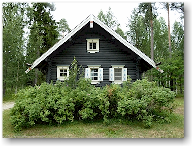 wohnhaus in traditionellem karelischem stil bei nurmes, FI