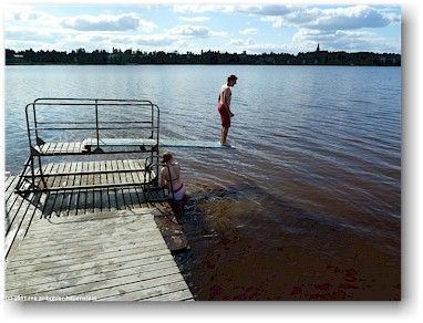 badeplausch im nurmesjaervi bei nurmes, FI