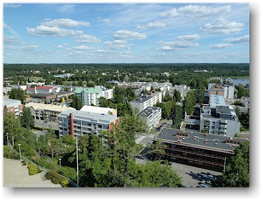 blick richtung norden vom wasserturm im stadtzentrum von mikkeli, FI