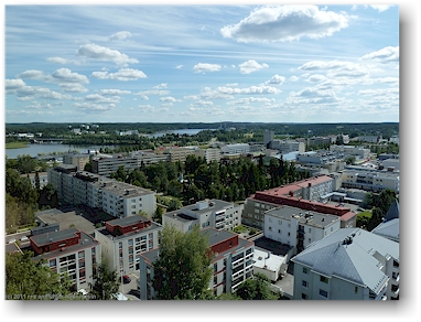 blick richtung osten vom wasserturm im stadtzentrum von mikkeli, FI