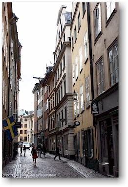 enge gasse in der altstadt gamla stan in stockholm, SE