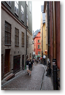 enge gasse in der altstadt gamla stan in stockholm, SE