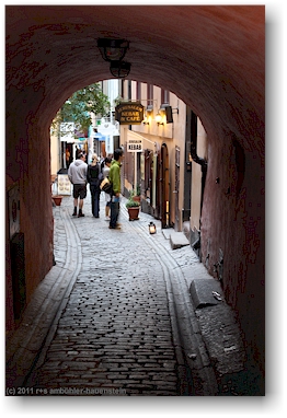 enge gasse in der altstadt gamla stan in stockholm, SE