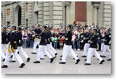 einmarsch der abloesung in den innenhof des koenigsschlosses in stockholm, SE