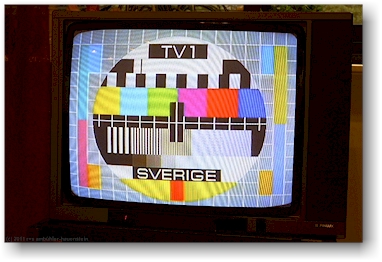 farbfernseher aus den 80er jahren des zwanzigsten jahrhunderts im flygvapenmuseum (luftwaffenmuseum) bei linkoeping, SE