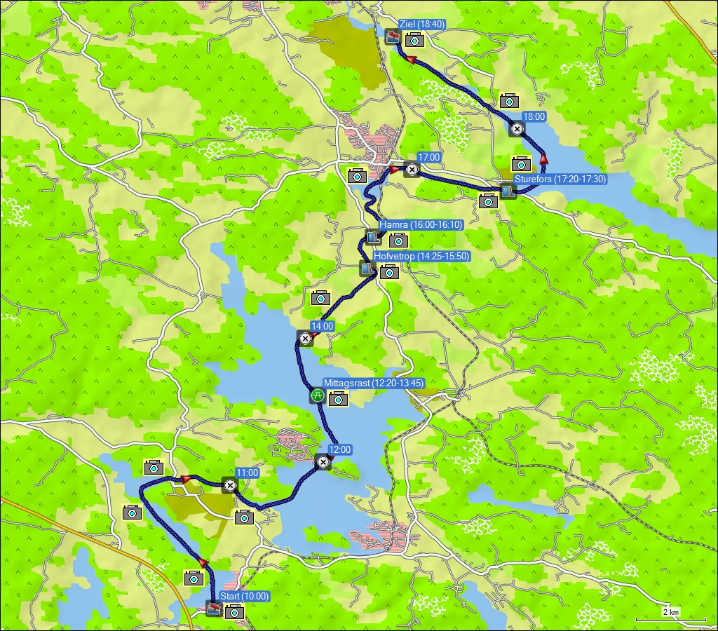 wegstrecke der kanutour von brokind, SE nach linkping, SE
