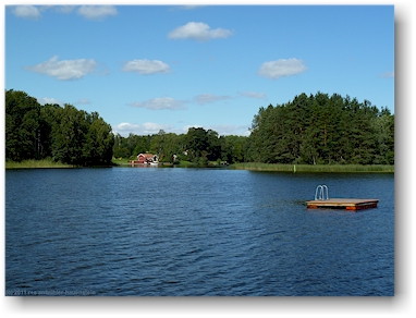 malerische seelandschaft des stora raengen