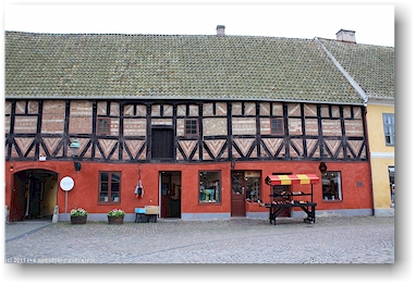 traditionelle baukunst am lilla torg in der gamla staden (altstadt) von malmoe, SE