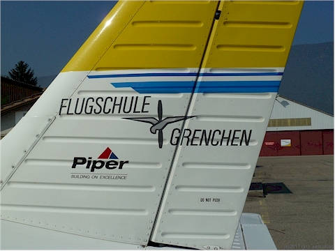 14:45 piper warrior III der flugschule grenchen