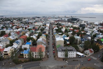 blick vom turm der hallgrimskirkja in reykjavik richtung norden