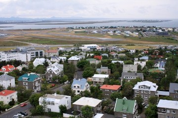 blick vom turm der hallgrimskirkja in reykjavik richtung sueden