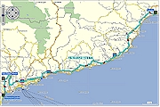 fahrt vom motel camping hippodrome in villeneuve-loubet zum eurocamping calvisio.