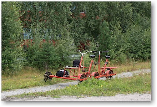 unsere draisine beim gleisende in namsos