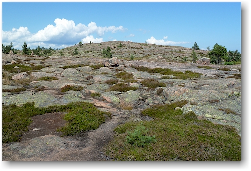 blick zurueck auf den gipfel des slattdalsberget im skuleskogens nationalpark