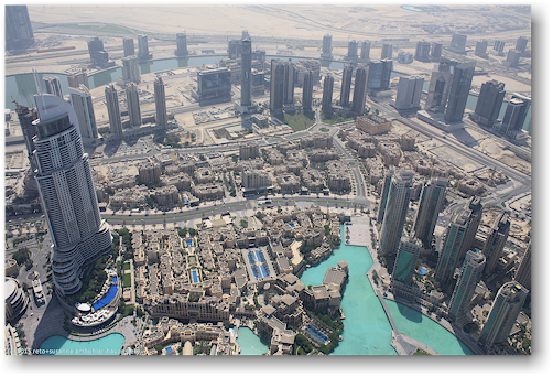 blick vom burj khalifa in dubai richtung westen