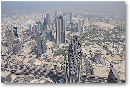 blick vom burj khalifa in dubai richtung norden