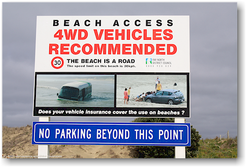 warnschild an der 90 mile beach