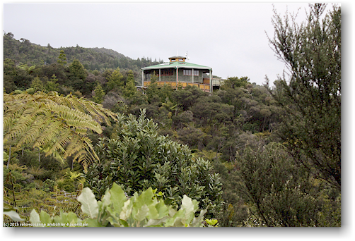 eyefull tower am ende der gleisstrecke der driving creek railroad bei coromandel