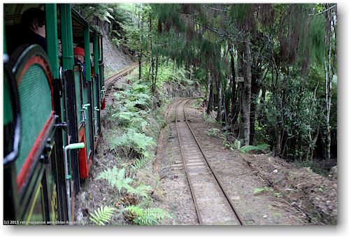 gleise der driving creek railroad bei coromandel