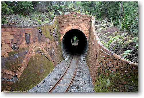 tunnel der driving creek railroad bei coromandel