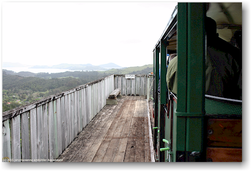 reversing point (wendestelle) "rima" der driving creek railroad bei coromandel