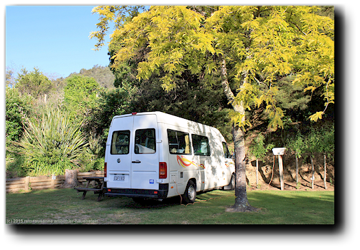 unser campervan auf dem picton top 10 holiday park