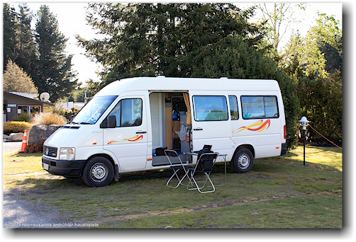 unser campervan auf dem tongariro holiday park