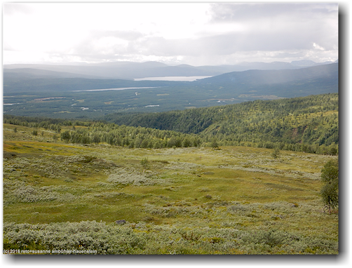 blick vom kungsleden auf das tal des vaester syterbaecken und den taengvattnet