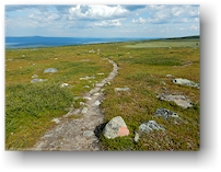 kungsleden auf der hochebene im pieljekaise nationalpark