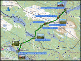 karte und hoehenprofil der wanderung von adolfsstroem nach jaekkvik sowie der fahrt von jaekkvik nach sorsele