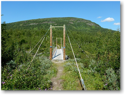 bruecke im verlauf des kungsleden ueber den servejukk
