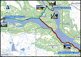 karte und hoehenprofil der fahrt von saxnaes via fatmomakke nach klimpfjaell sowie der wanderung von fatmomakke auf das marsfjaell und zurueck