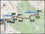 karte und hoehenprofil der wanderung von der valadalens fjaellstation zu den stensdalsstugorna